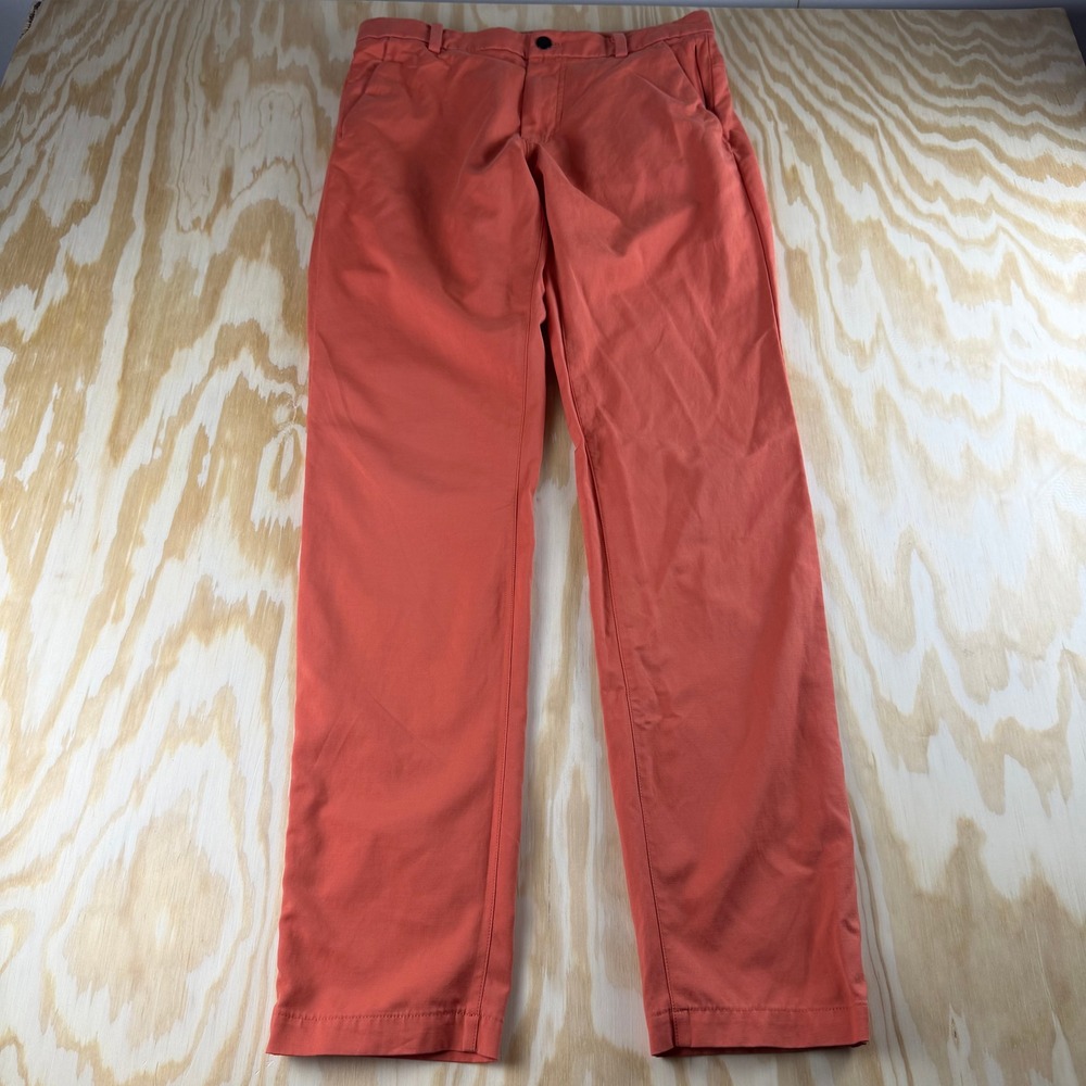 Lululemon Commission Slim Fit Pants Mens 32 Orange Rust Chino‎ Trousers